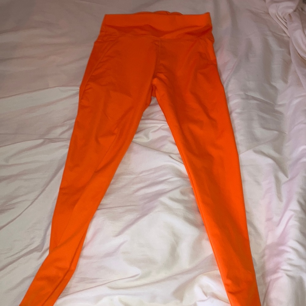 Orange Spandex Workout Leggings